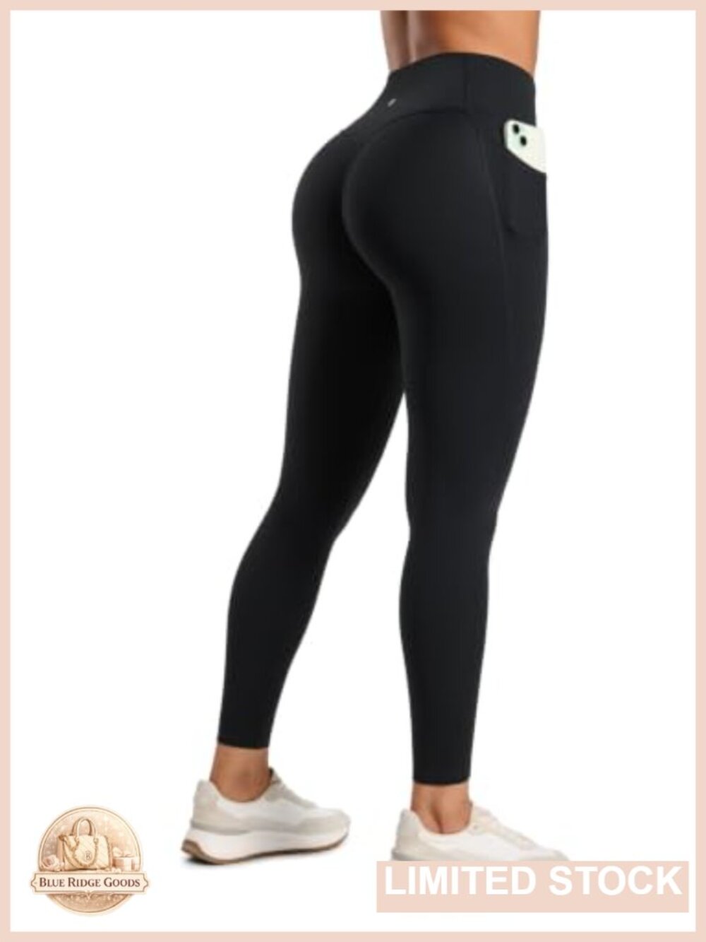 High Rise Leggings with Pockets Hidden Glute Scrunchie Yoga Pants